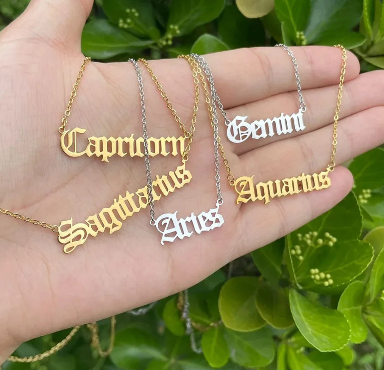 Stainless Steel/Gold Plating Star Sign Necklace