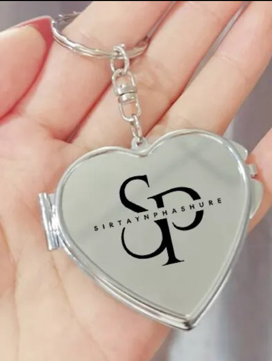 Heart Shaped Keyring Mirror