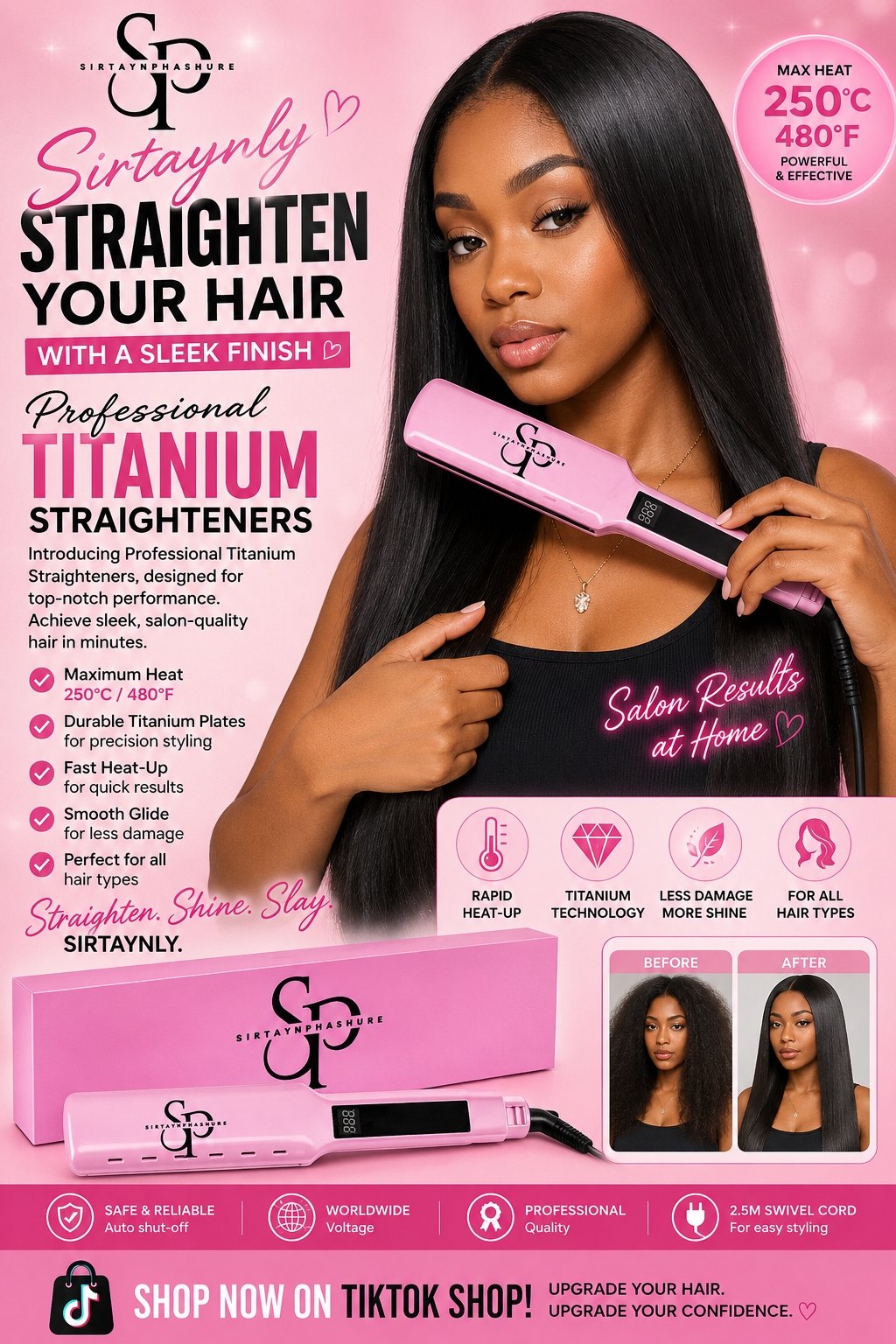 Professional Titanium Straighteners 250°C/480F